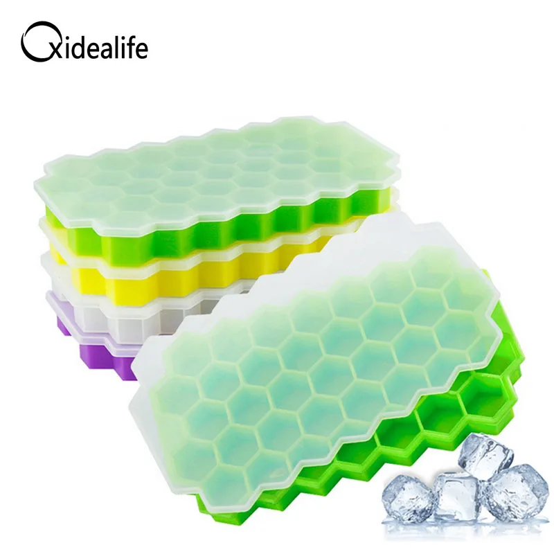 DIY Ice Cube Плесень 37 сетка соты льда лоток силиконовые формы Кухня бар питьевой