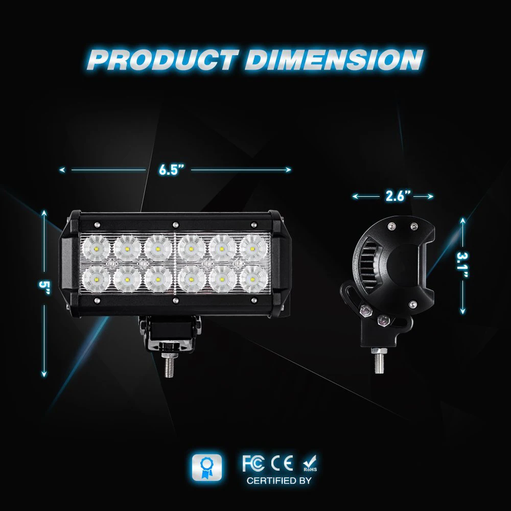 Светодиодсветильник фары PECHAM 2 шт. противотуманная полоса 7 дюймов 36 Вт для
