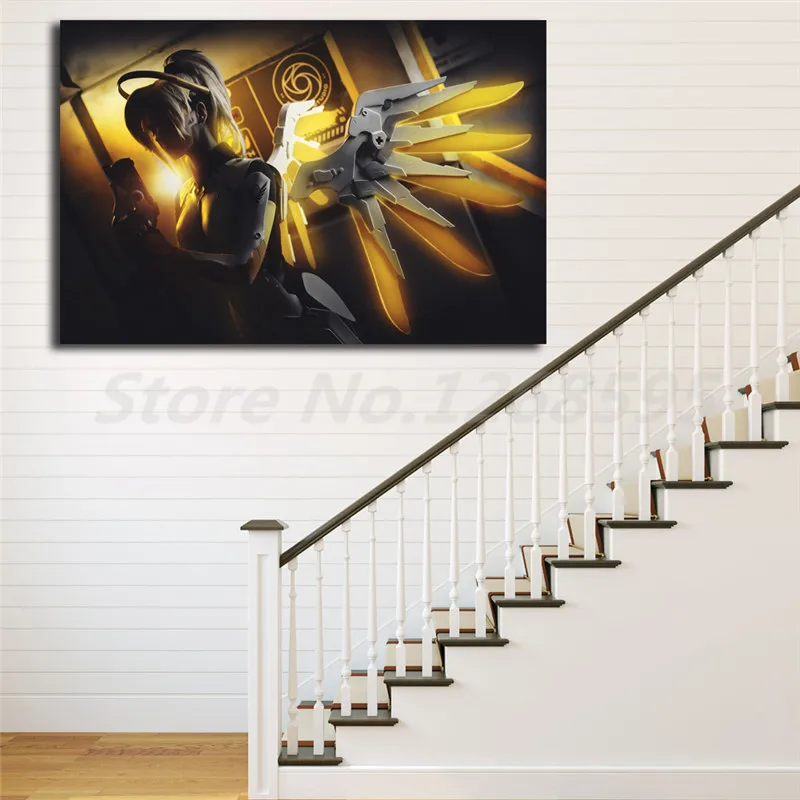 Обои Mercy Blackwatch Overwatchs настенные художественные плакаты на холсте картины стену