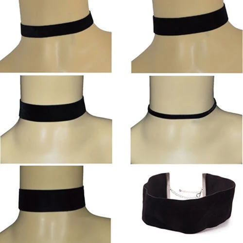 Женский черный бархатный Готический чокер ожерелье в стиле ретро Рождественский