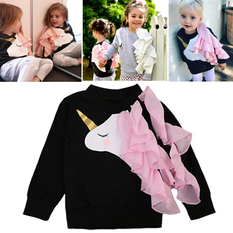 Одежда для всей семьи Толстовки с единорогом Сезон весна осень Семейные футболки