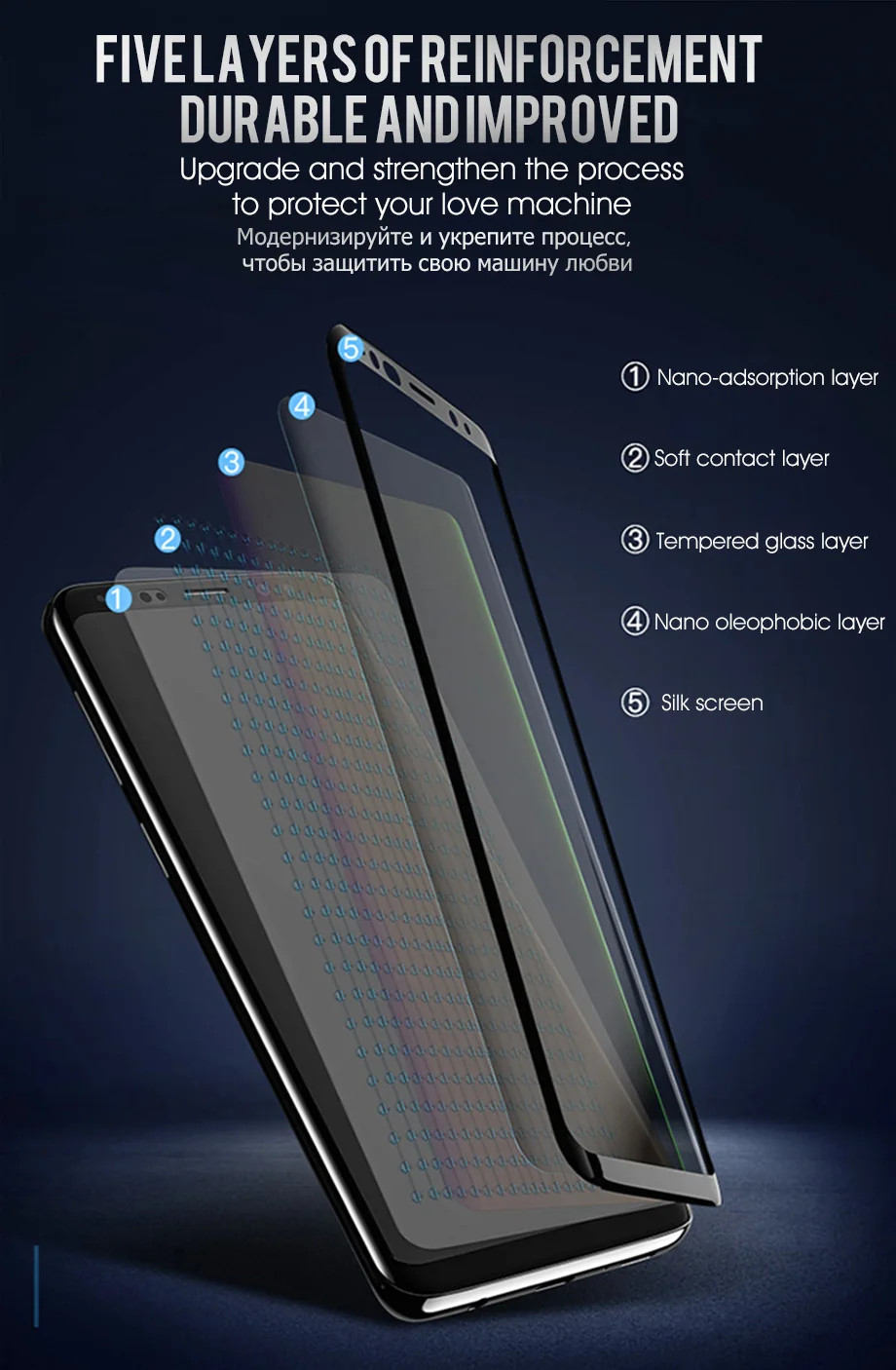 RHR закаленное стекло для samsung Galaxy S9 S8 Plus Note 8 9 9D полный закругленный протектор экрана для samsung A6 A8 защитная пленка
