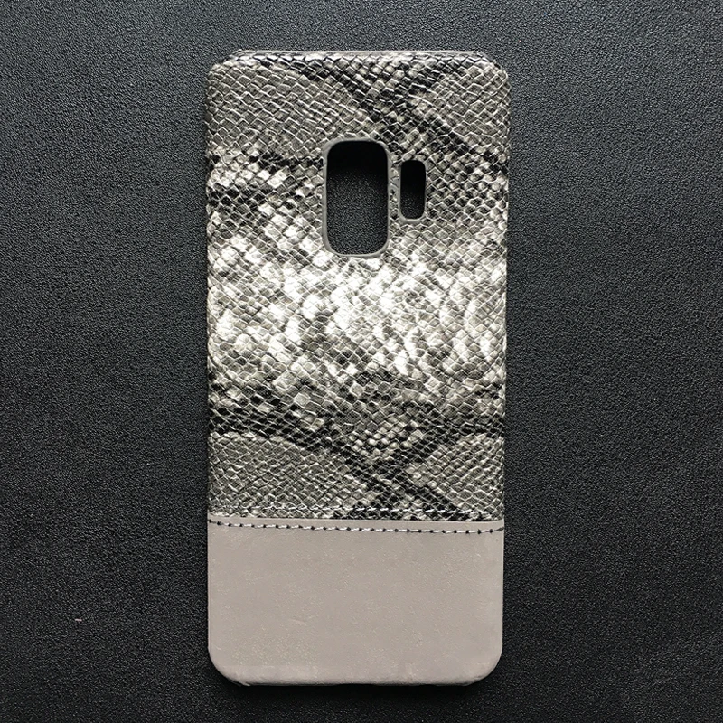 Gray Винтажный змеиная кожа Текстурированный чехол для телефона для samsung S10 S8 S9 Plus S10 Lite чехол из искусственной кожи матовый Жесткий PC чехол задняя крышка Fundas - Цвет: Gray