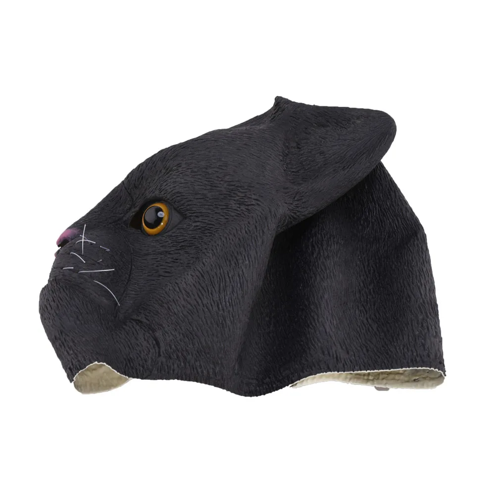 Латексная маска в виде черной кошки на Хэллоуин новинка костюм для вечеринки