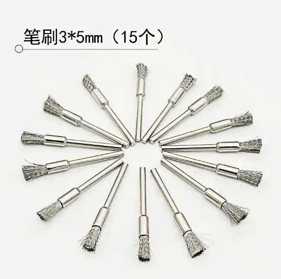 Pencil Brush 50 шт/750 шт стальная проволочная щетка 15 шт./упак. шлифовальная проволочная щетка стальная вращающаяся щетка проволочная колесная щетка шлифовальный станок инструмент оптом - Цвет: Pencil Brush