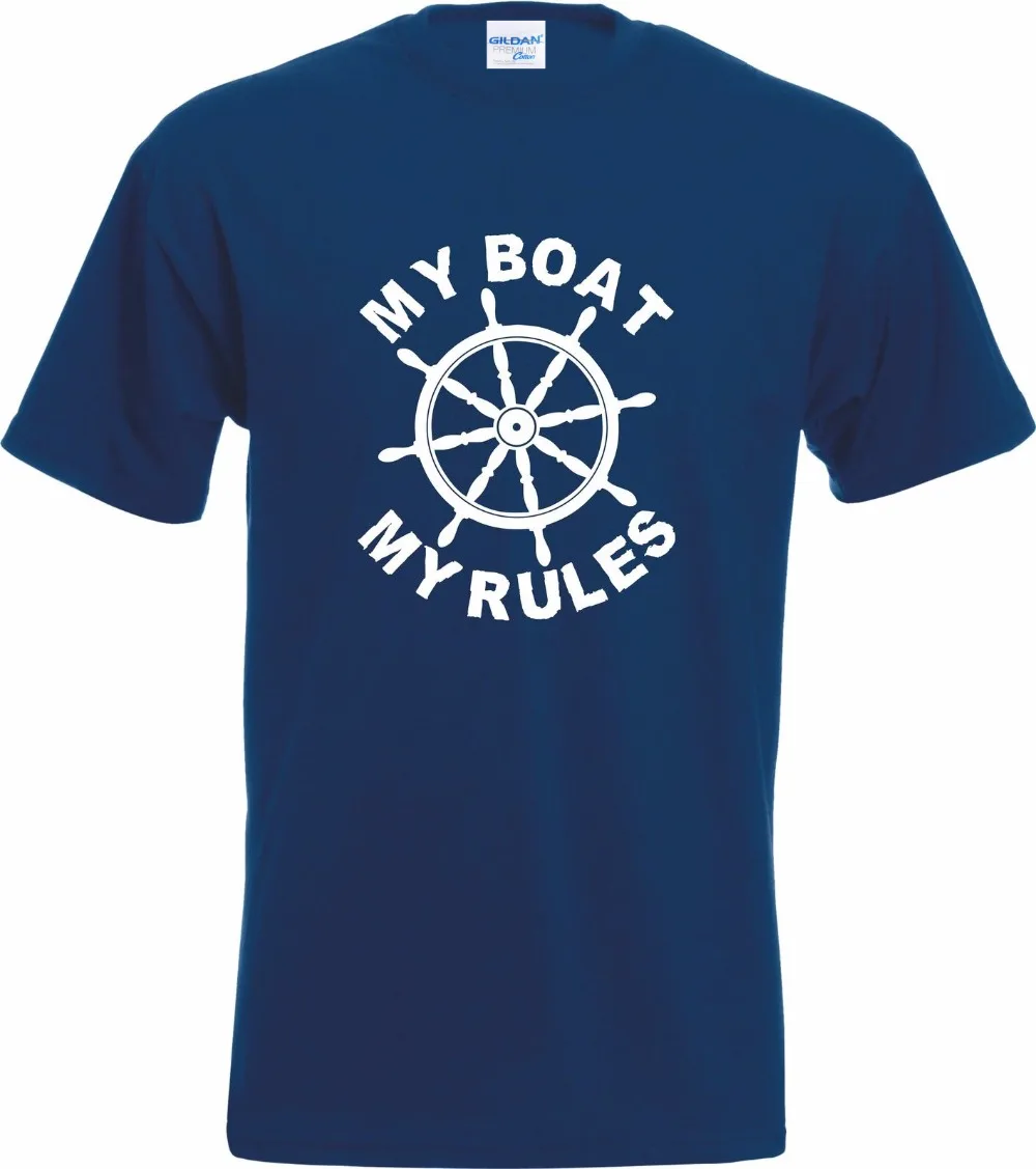 

Пустые футболки из 100% хлопка с коротким рукавом My Boat My Rules, забавный капитан скиппер, яхта