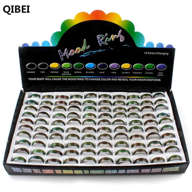 Оптовая продажа! 100 колец настроения! Кольцо настроения меняет цвет кольца из