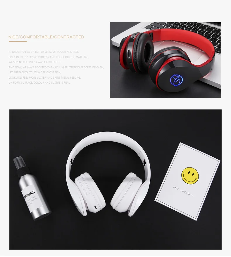 Tourya BH7 беспроводные наушники Bluetooth наушники светящаяся гарнитура с микрофоном светодиодный светильник Поддержка TF карты для ПК мобильного телефона xiaomi