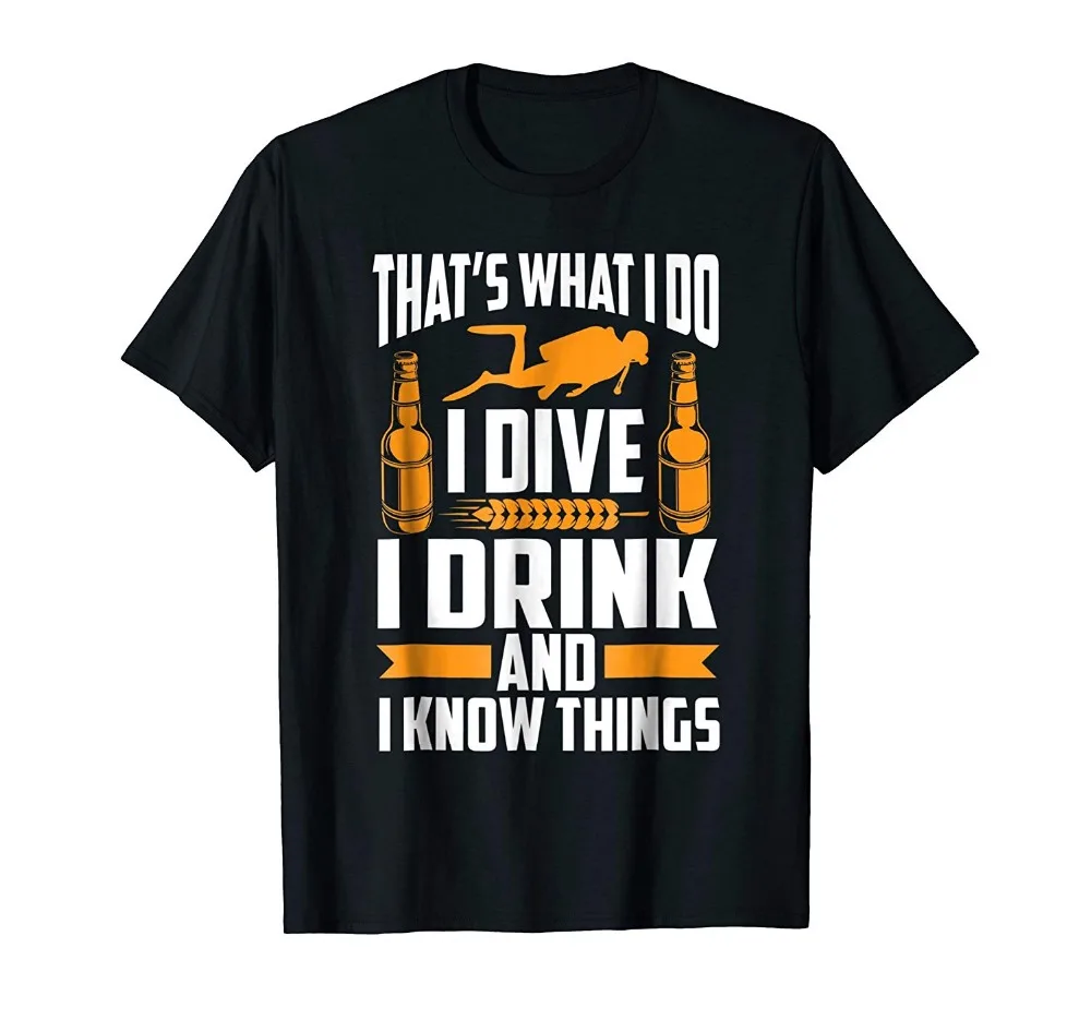 2018 горячая Распродажа Новая мужская футболка I Dive Drink And Know Things Scuba для дайвинга с