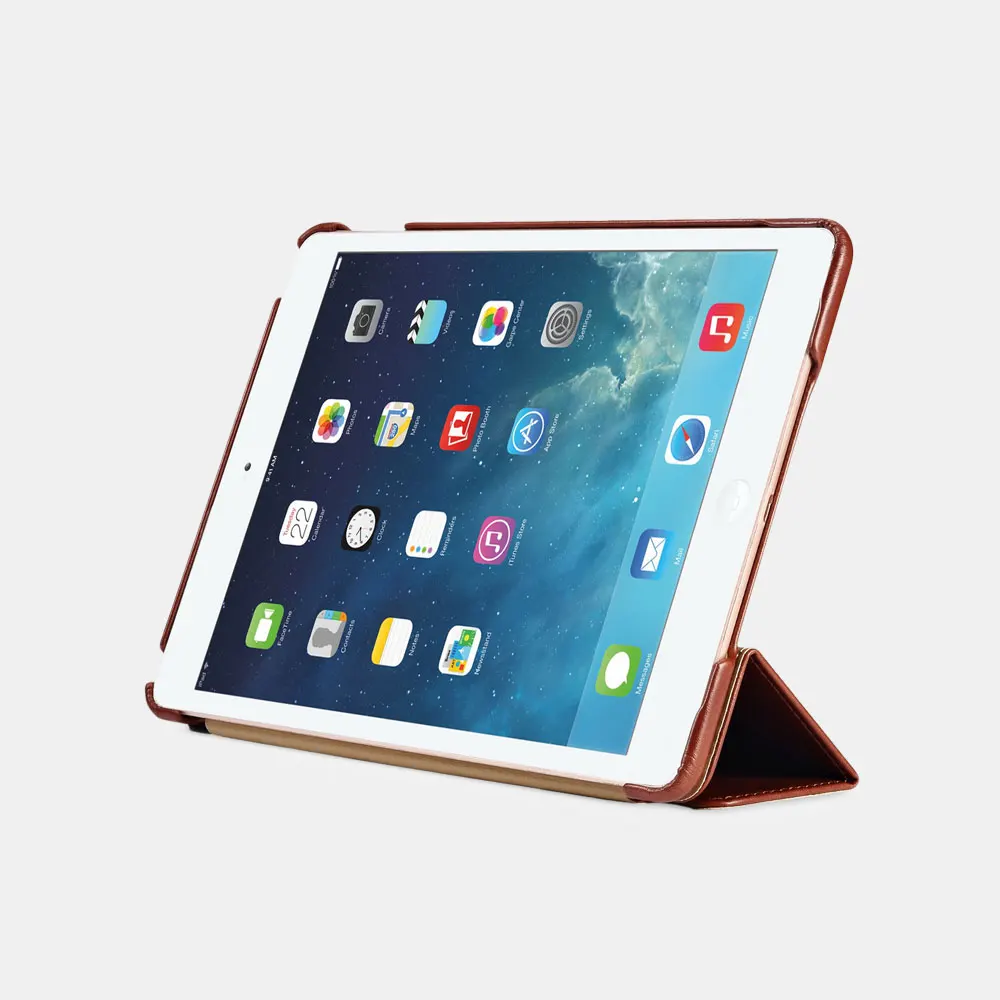 ICARER Винтажный чехол книжка из натуральной кожи для iPad Air 2 с подставкой/функцией
