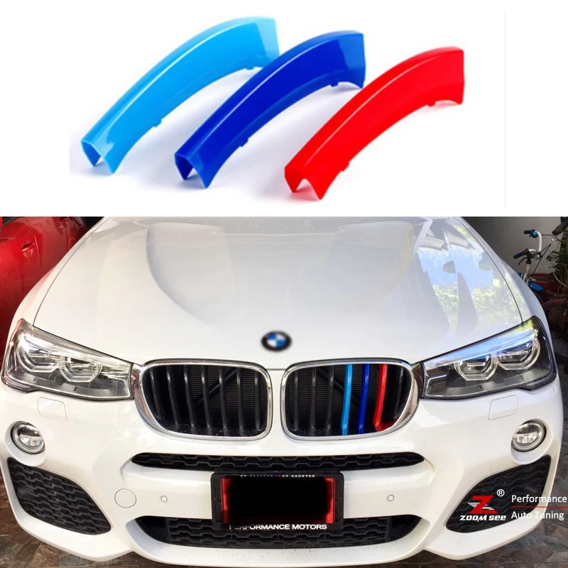 Для 2011 до 2018 BMW X3 X4 F25 F26 G01 G02 3D Стайлинг M Передняя решетка грили обшивки полосы