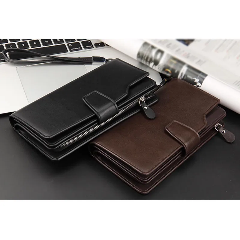 Трехкратный кошелек Многофункциональный длинный мужской роскошный бумажник для