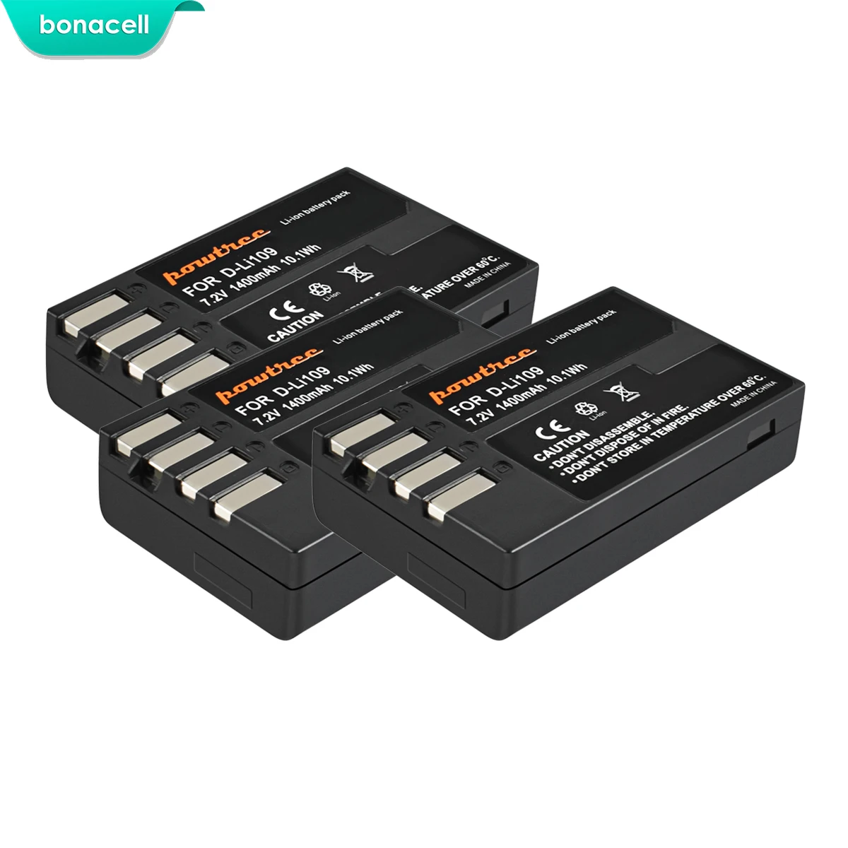 3 Pack Battery Bonacell 1400 мАч D Li109 DLi109 D-Li109 Батарея для Pentax K-70 K70 K-50 K50 K-30 K30 K-S1 KS1 K-S2 KS2 Крос металличесые наклейки и цифровых камер L50 - Цвет: 3 Pack Battery