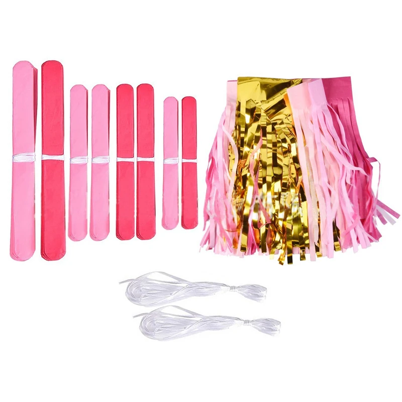 HAOCHU 28 шт./компл. розовые бумажные помпоны в виде цветов блестящая бумага кисточка