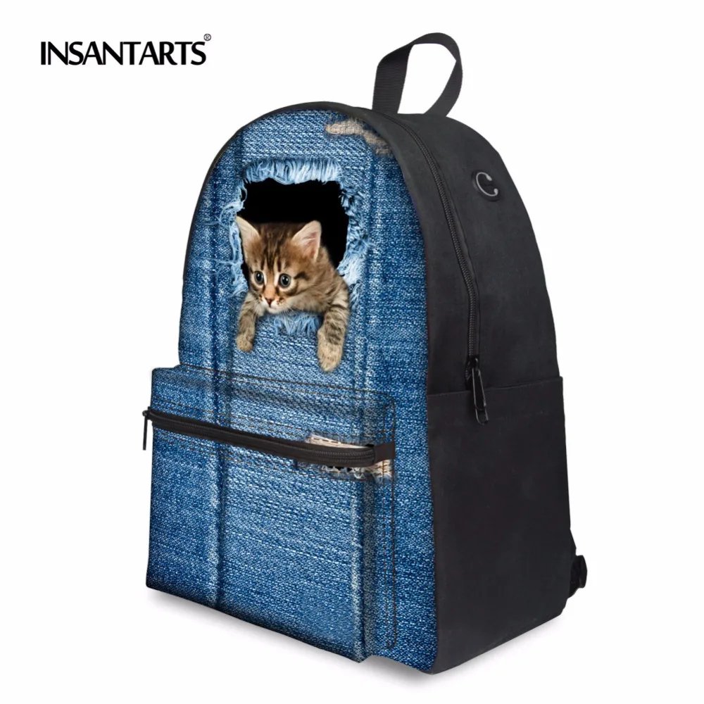 Рюкзак instantartts для девочек подростков с принтом милой кошки и собаки повседневный