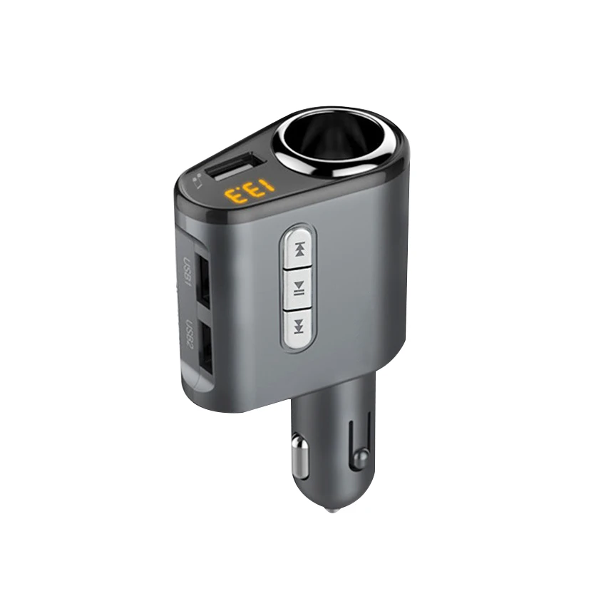 Универсальный FM передатчики 5 в 3.1A выход Dual USB 120 Вт Авто прикуриватели для Iphone samsung Xiaomi Поддержка TF карты USB - Название цвета: Черный