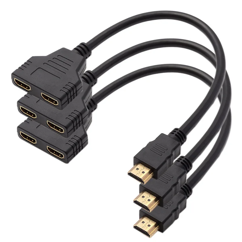 Кабель-разветвитель HDMI 1 мужчина к двойной HDMI 2 Женский Y Splitter адаптер в HDMI HD светодиодный ЖК-дисплей ТВ 30 см 1 в 2 Splitter адаптер конвертер