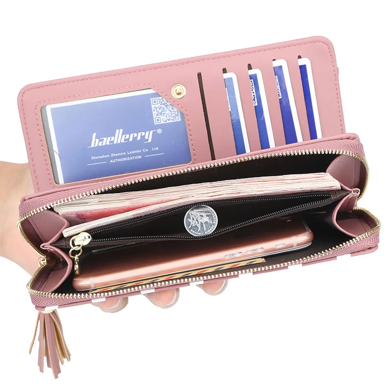 Для женщин s кошельки и длинный бумажник в крапинку с Бизнес держатель для карт