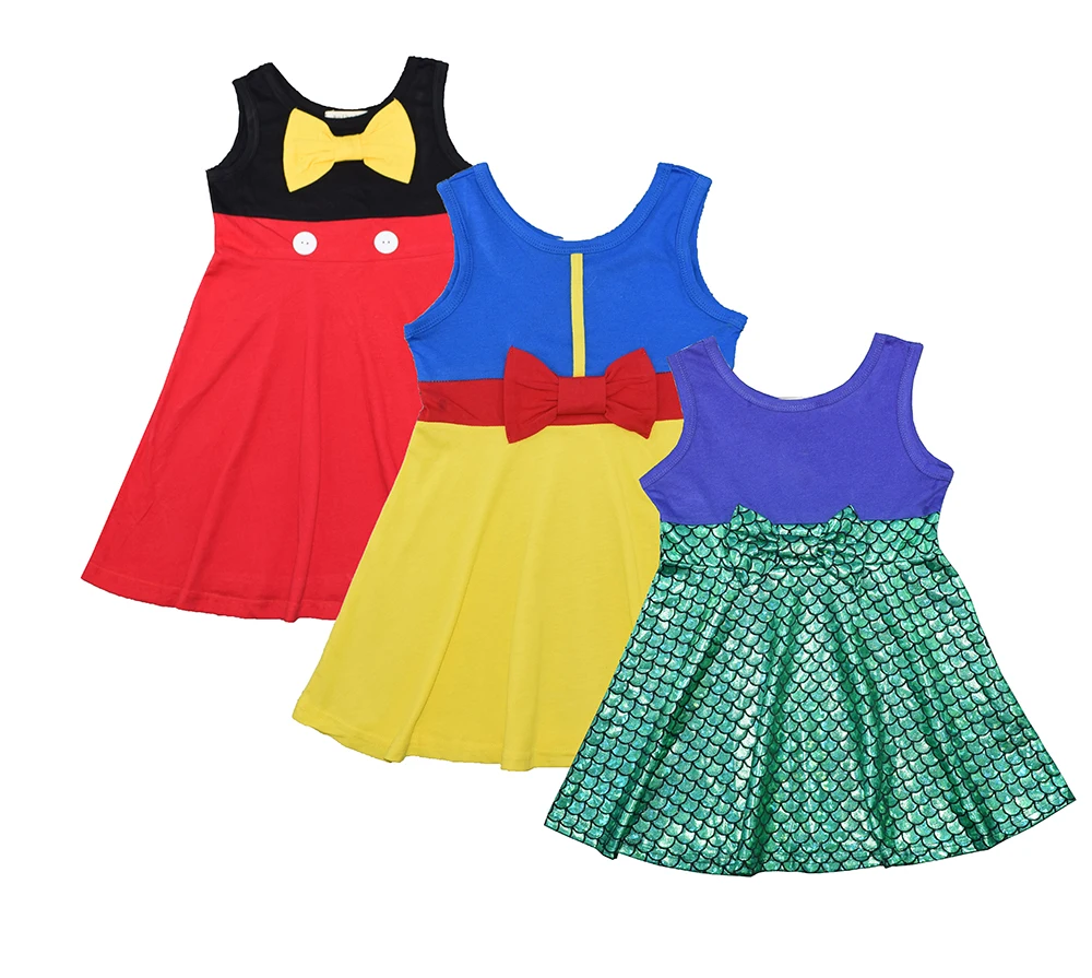 

mermaid belle snow white elsa anna cinderlla Aurora Ariel Rapunzel Tinker Bell Anastasia elena princess dress kids