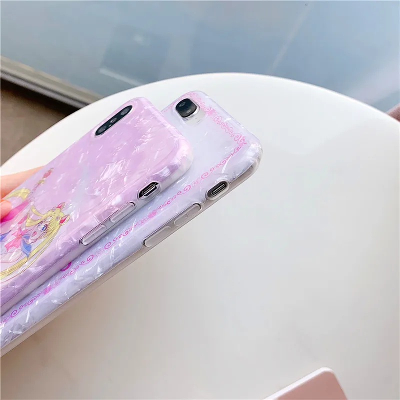 Чехол из мягкого силикона Cartoon Flower Sailor Moon Pretty Girl Glitter Star для iPhone X XS MAX XR 6 6S 7 8 Plus.