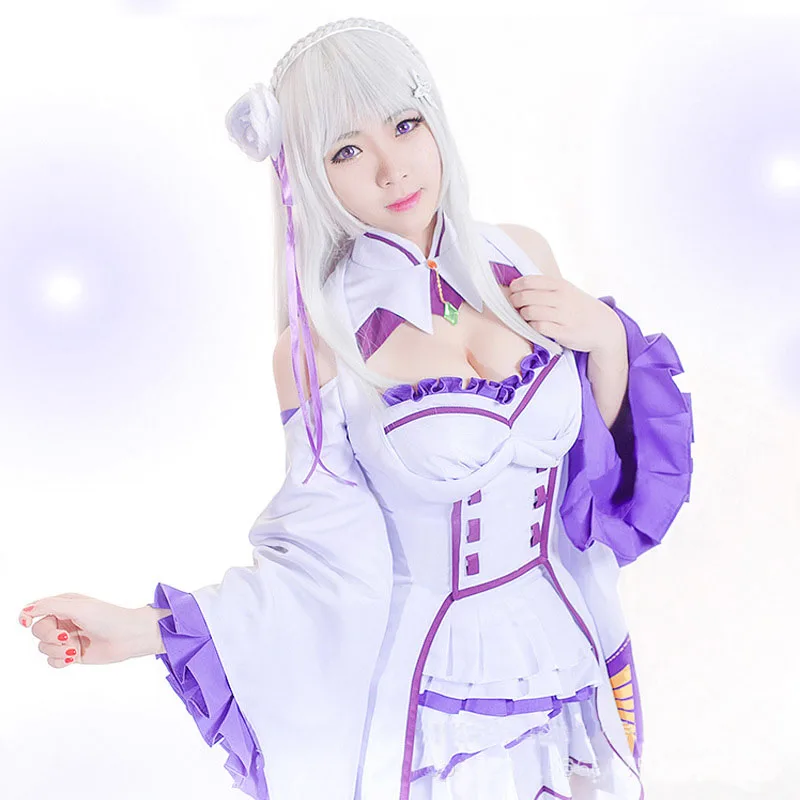 Женский костюм для косплея из аниме Re Life in a Different World from Zero Emilia |