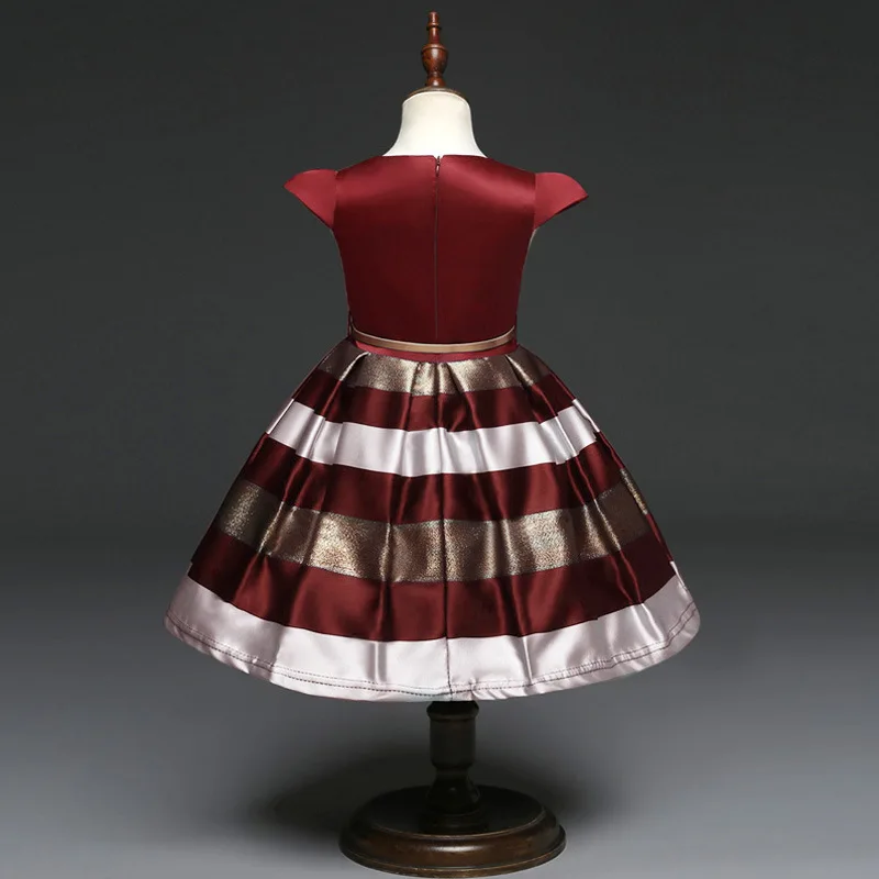 Детское платье с V-образным вырезом коротким рукавом и поясом | Свадьбы торжества