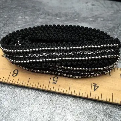L9 13mm 5yds золотая цепочка с серебряными бусинами кружевная лента винтажная Ткань кружево с блестками свадебное платье Dentelle Аппликация Швейные принадлежности - Цвет: L9 13mm