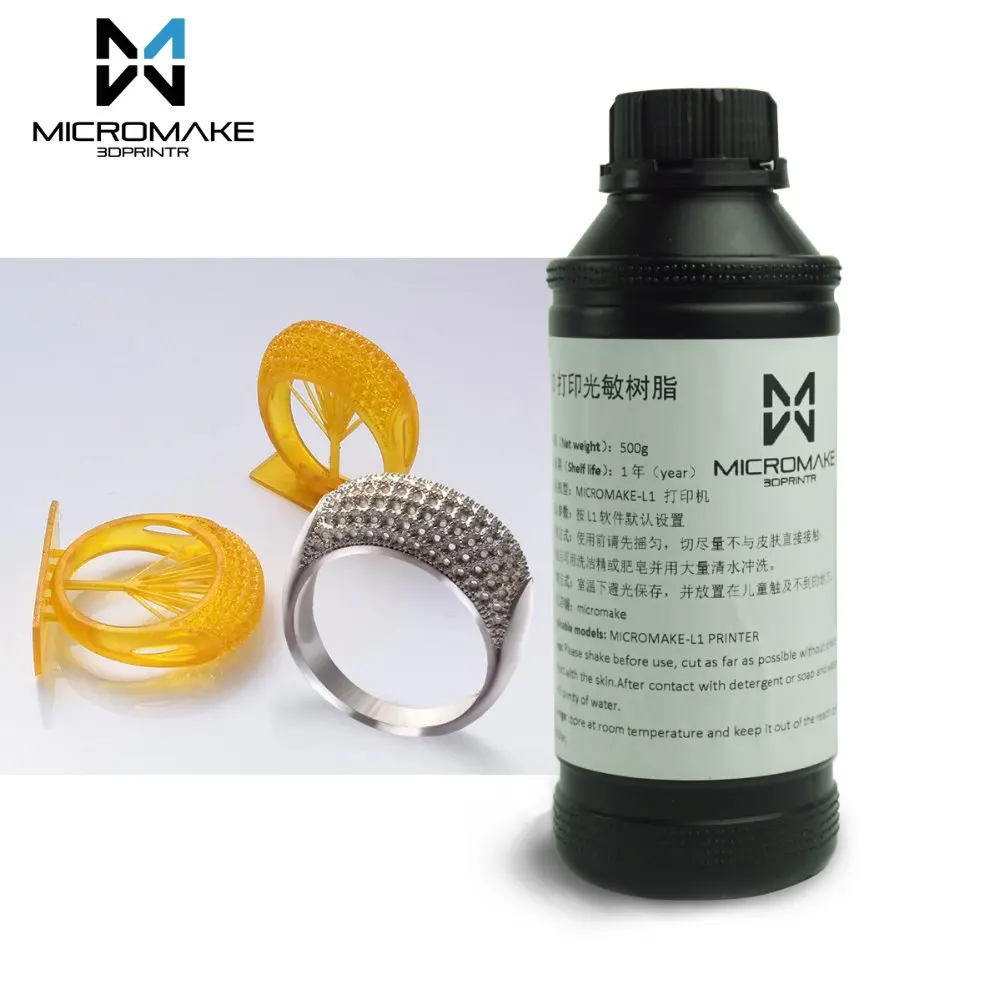 Micromake УФ смолы воды моющиеся универсальные смолы для DLP/SLA 3d принтер 500 мл/1000 мл