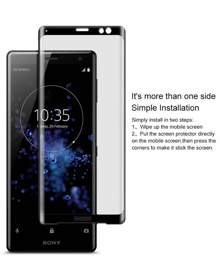 Черный Полноэкранное стекло для sony Xperia XZ3 стекло Imak 3D изогнутое Закаленное стекло Защитная пленка полноэкранное покрытие стекло - Цвет: Черный