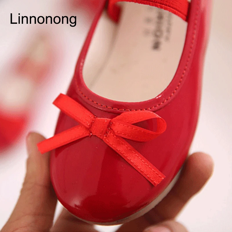 Hot Spring Autumn Kids Party Bow Shoes Girls Princess Single Flat Red Black Children PU Leather Toddler Size 21-36 | Детская одежда и