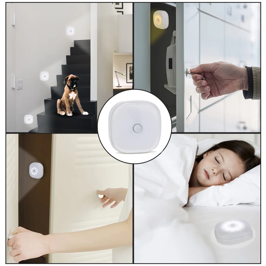 Светодиодный ночник с инфракрасным датчиком движения 10 светодиодов настенный