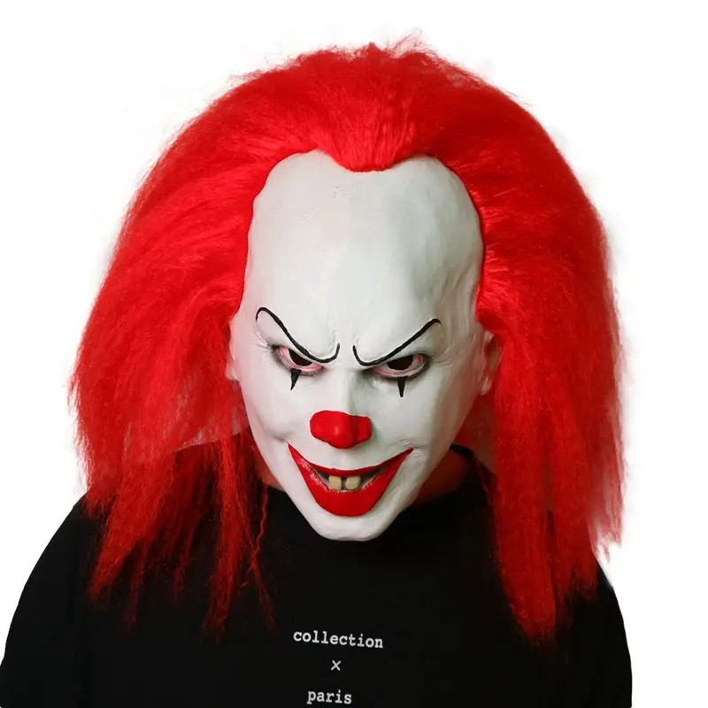 GNHYLL красные волосы страшный латекс 1990 Stephen King's It клоун пеннивайз костюм для
