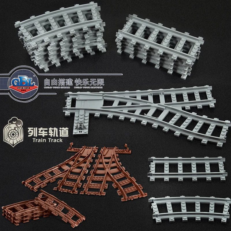 Ausini гибкие городские совместимые с legoed поезда железнодорожные рельсы модели