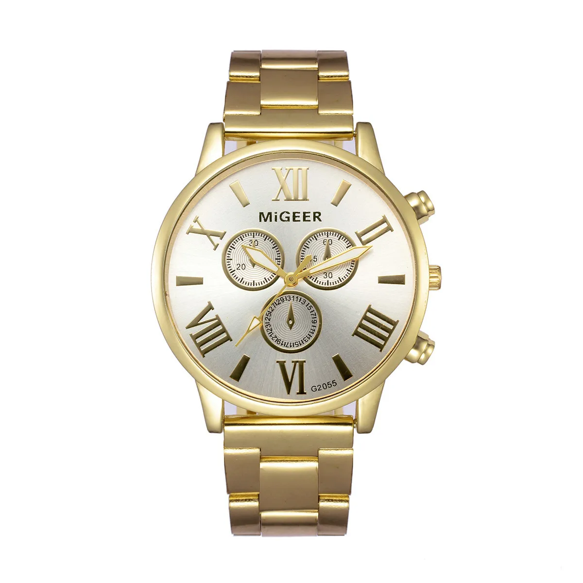 Мужские часы с кристаллами из нержавеющей стали аналоговые кварцевые мужские