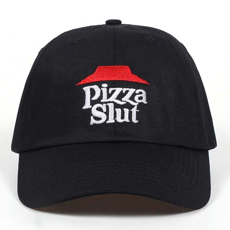 Новинка, унисекс, мультяшная Кепка Pizza slut с вышивкой, Регулируемая Кепка для папы, мужская хлопковая бейсболка, женская кепка в стиле хип-хоп, Кепка для гольфа