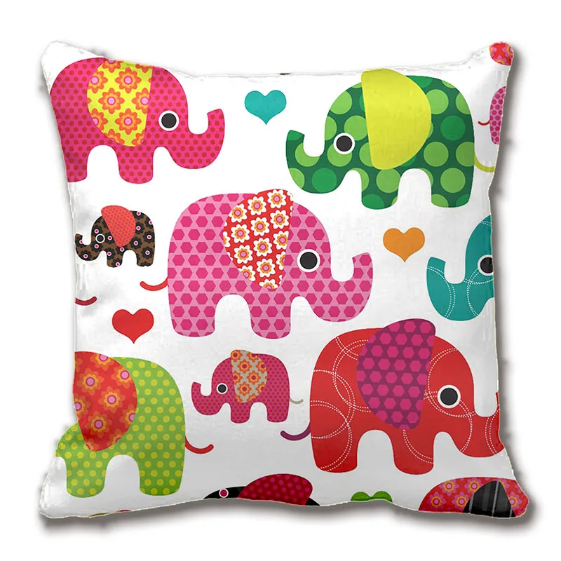 

Cute Retro Elephant Parade Pattern Throw Pillow Case Decorative Cushion Cover Pillowcase Customize Gift By Lvsure For Sofa Seat