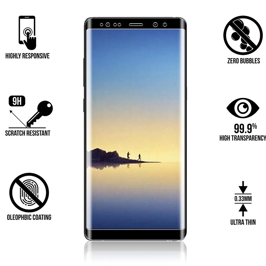 3D чехол для Samsung Galaxy Note 8 Защита экрана Note8 защитная пленка из закаленного стекла
