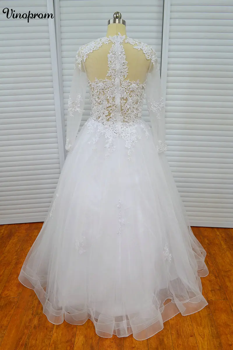 Бальное платье из тюля свадебные платья с длинным рукавом элегантные кружева
