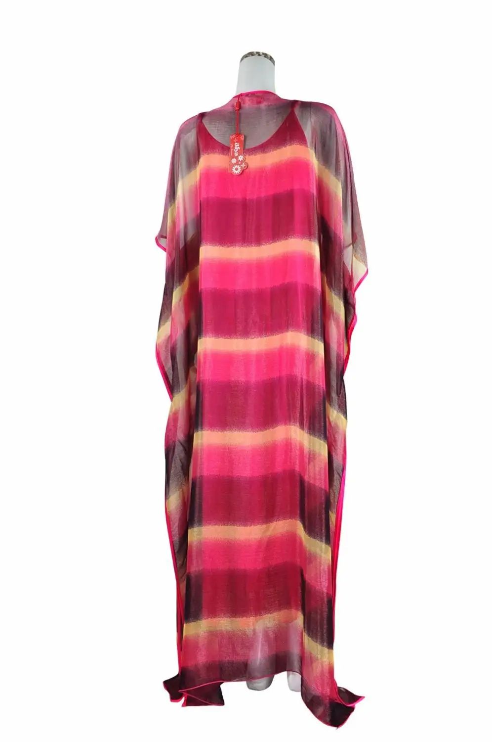 Модное платье абайя радужного дизайна с круглым вырезом для африканских