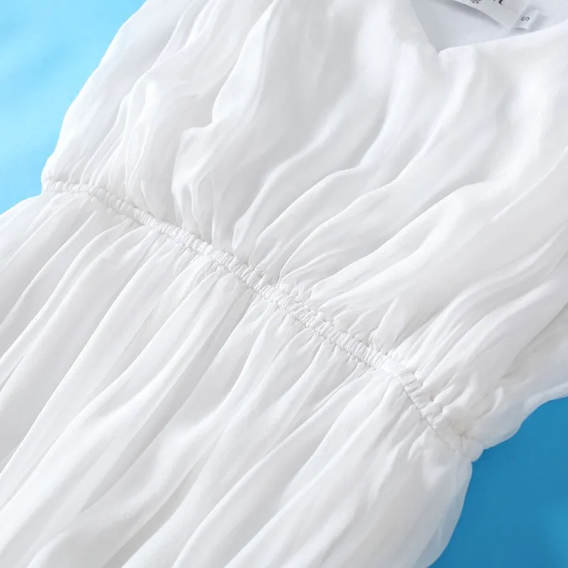 Vestidos женское летнее с v-образным вырезом белое элегантное платье макси из шелка женские длинные вечерние платья Модная женская одежда