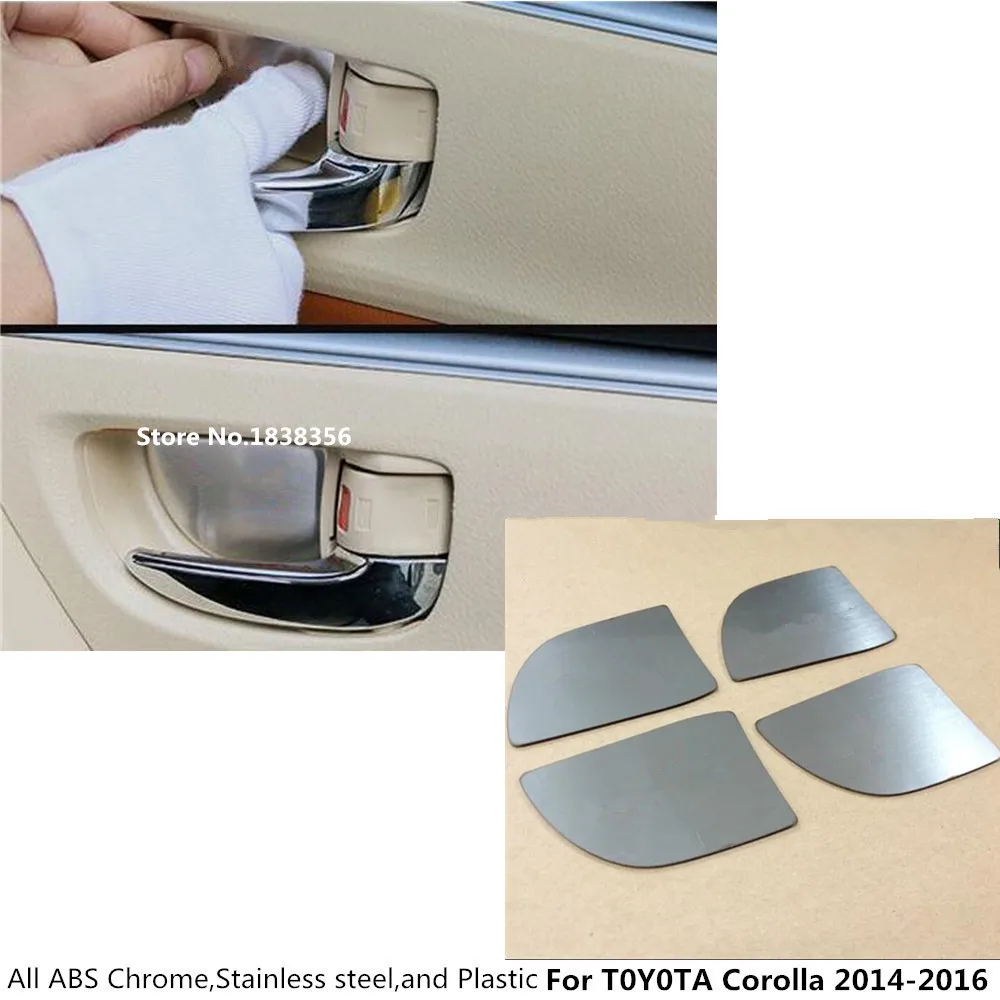 4 шт. внутренняя ручка из нержавеющей стали для Toyota Corolla Altis 2014 2015 2016|steel panel doors|corolla
