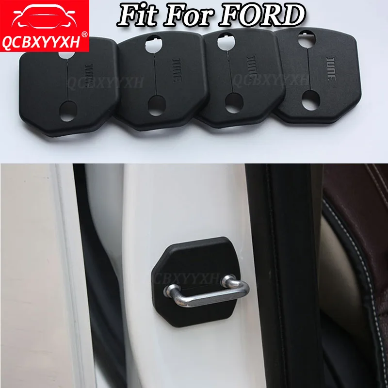 QCBXYYXH для Ford Focus Mondeo Kuga край Fiesta Everest Ecosport 04-18 4 шт./компл. автомобилей Дверные замки Защитная крышка авто аксессуары