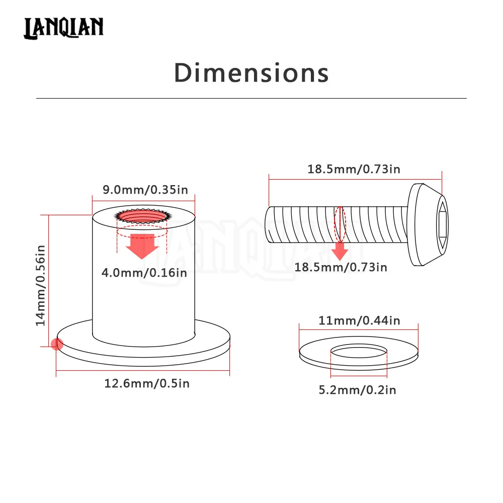 Универсальные болты с шипами для лобового стекла мотоцикла 5 мм 10 шт. винтовые