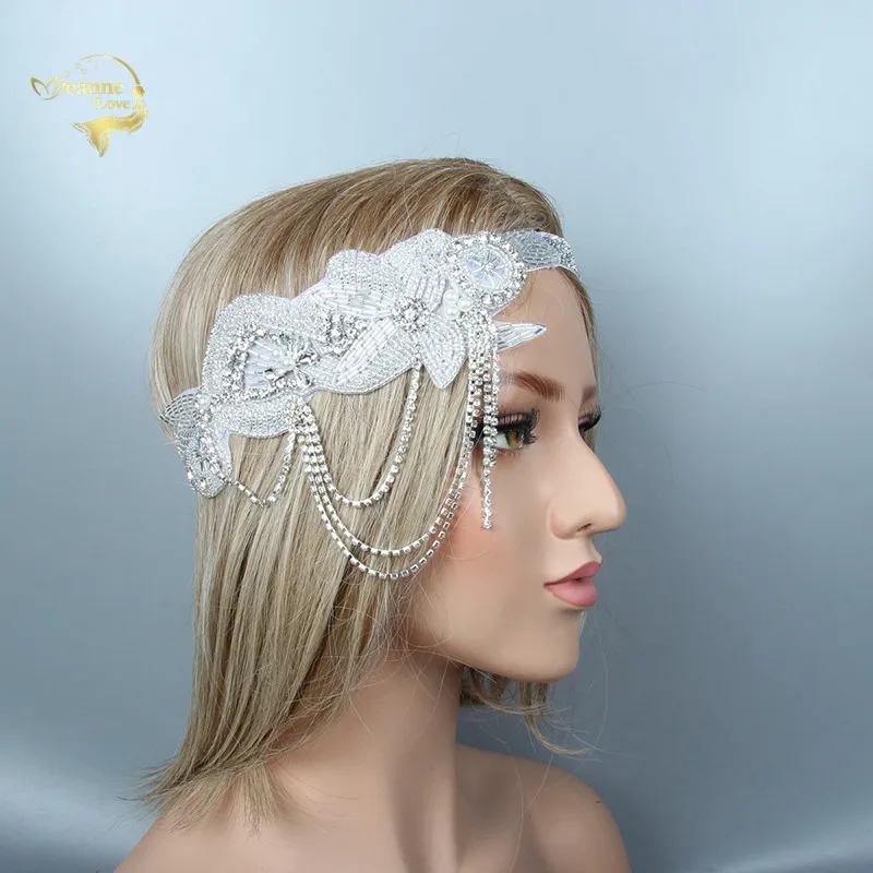 

In Stock Pretty Rhinestone Bride Headband Silver Bridal Headwear for Weddings and Important Occasions Wedding Headdress JWH0011