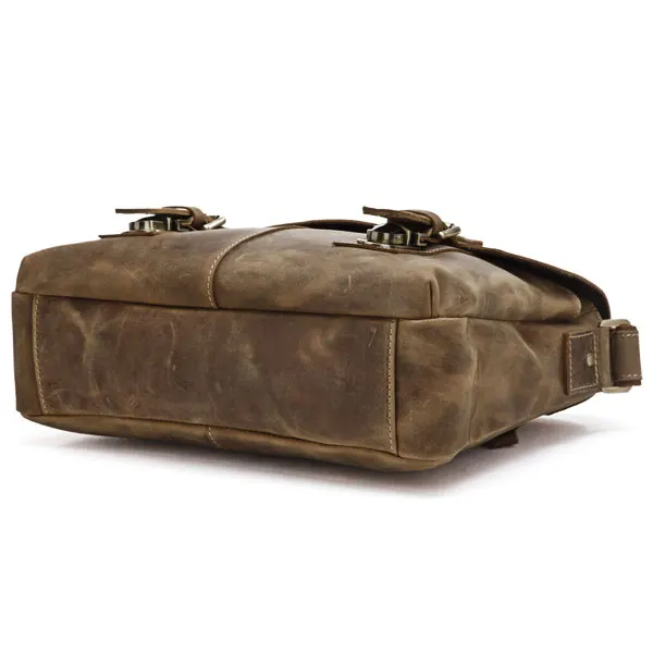 High Quality Vintage Brown Thick Durable Crazy Horse Genuine Leather Men Messenger Bags Male Shoulder M6002 | Багаж и сумки