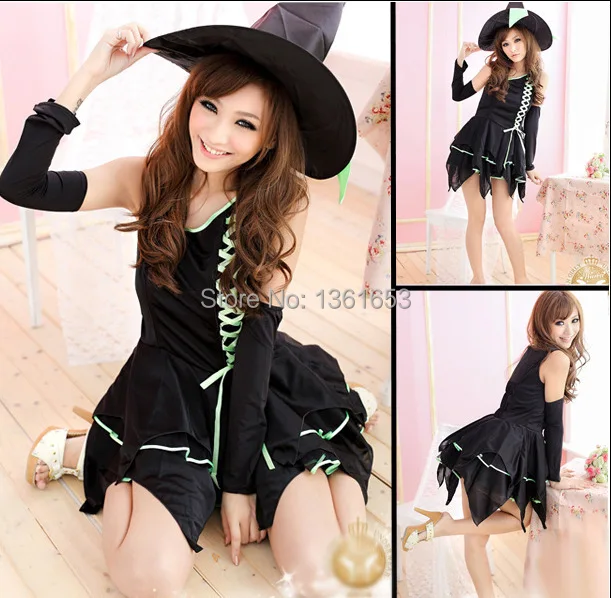 Сексуальное завораживающее винтажное платье ведьмы костюм для Хэллоуин