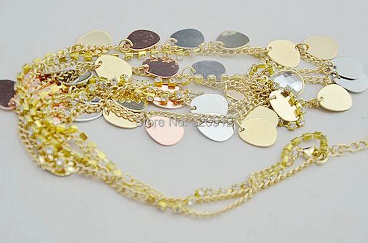 Europea стиль мульти-нить цепочки круглый блестки кисточки hairband горный хрусталь лоб