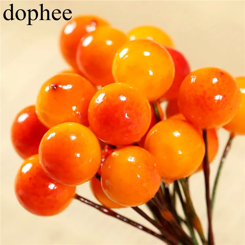 Dohee 100 шт Искусственные ягоды Холли яркие красные ягоды Холли домашняя гирлянда Рождество Dec Новые Красивые 6 цветов