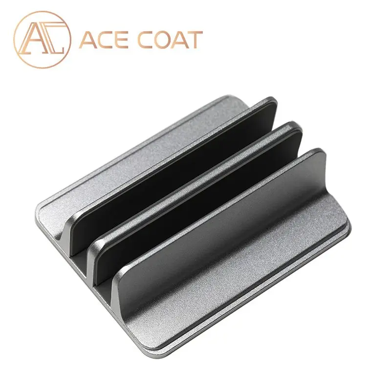 ACECOAT вертикальная подставка для ноутбука из алюминиевого сплава, регулируемый держатель для ноутбука, настольная док-станция, подставка под Макбук, поверхность Chromebook - Цвет: Darkgrey-Double