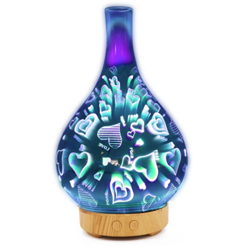 Ultrasonic Air Humidifier 3D Heart Led Night Light Essential Oil Aroma Diffuser Aromatherapy Machine Moistener Atomizer Us Plu | Бытовая